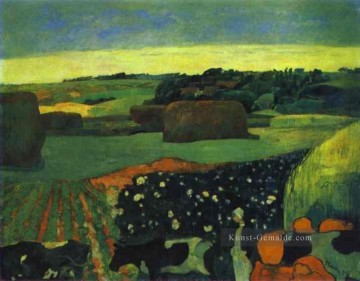  mit - Heuschober in Bretagne Beitrag Impressionismus Primitivismus Paul Gauguin Szenerie